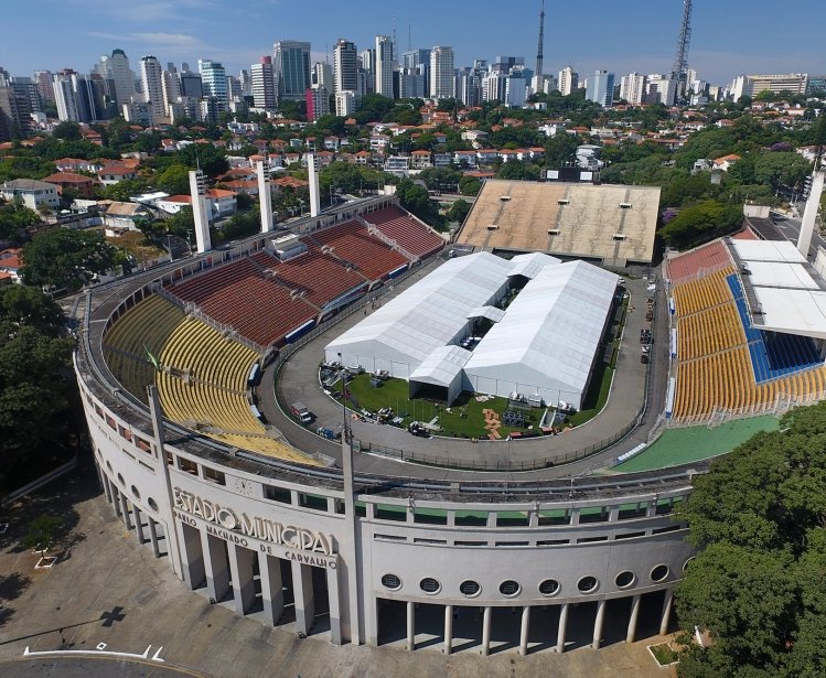 Sao Paulo Municipal Stadium with Hospital Tent COVID