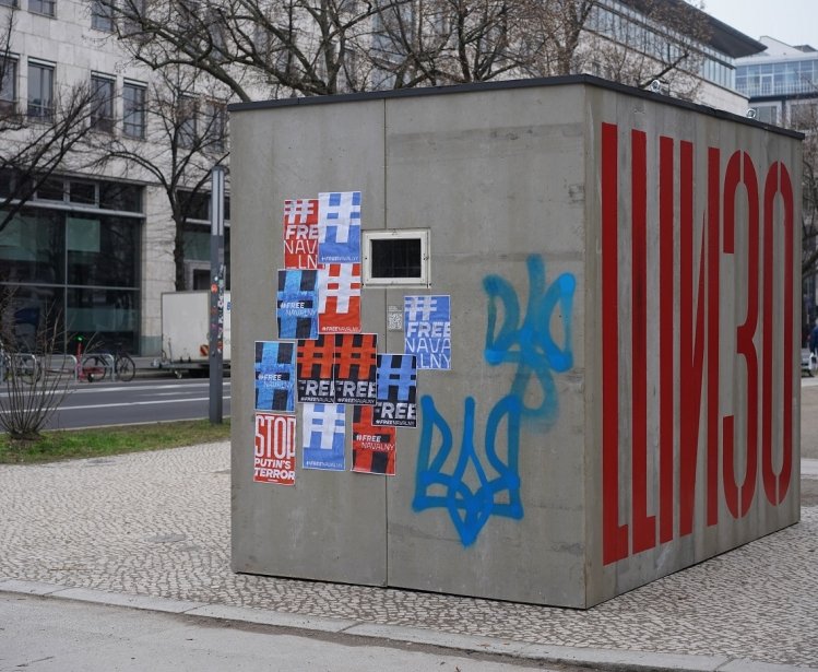 Navalny protest art in Berlin Germany