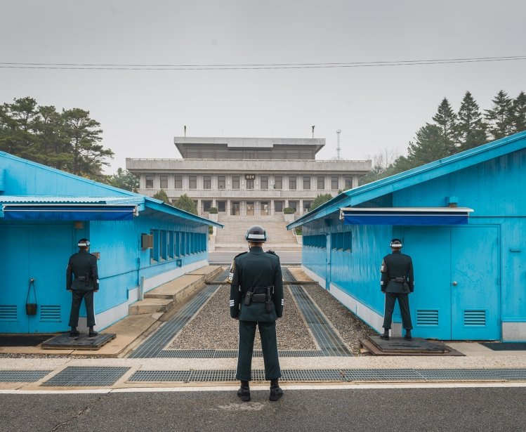 South Korean soldier at the DMZ by Joshua Davenport