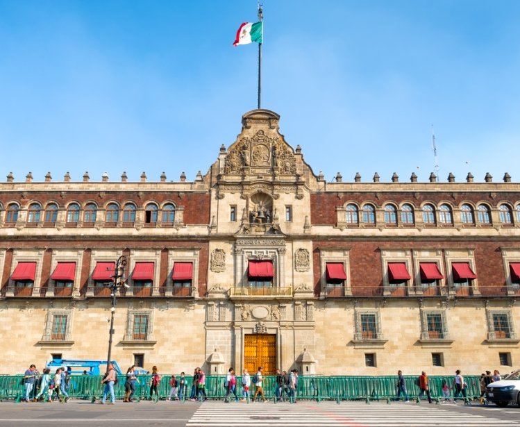The National Palace next to the Zocalo in Mexico City
