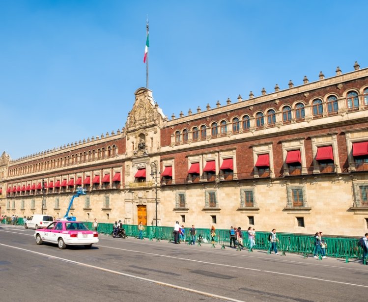 The National Palace next to the Zocalo in Mexico City