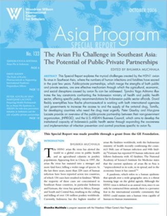 The Avian Flu Challenge in Southeast Asia: The Potential of Public-Private Partnerships