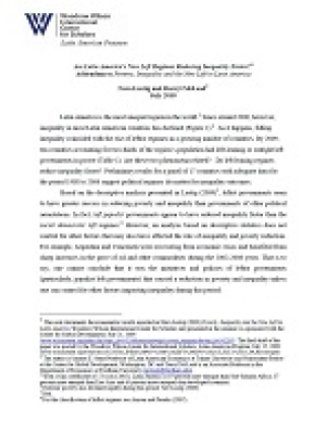 Are Latin America's New Left Regimes Reducing Inequality Faster? Addendum to Poverty, Inequality and the New Left