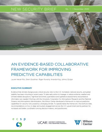 Cover page for the brief, "An Evidence-Based Collaborative Framework for Improving Predictive Capabilities"