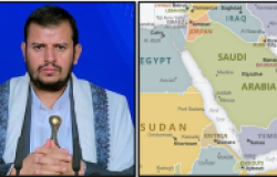 Yemen map and Houthi leader