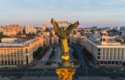 image of kyiv skyline including Maidan square