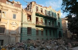 A house in the center of Odesa destroyed due to the explosion of a Russian rocket attcack