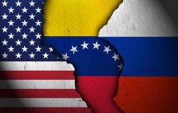 USA Venezuela russia flag graphic