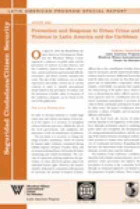 Prevention and Response to Urban Crime and Violence in Latin America and the Caribbean